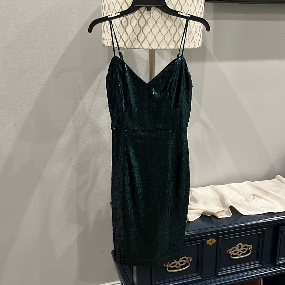 Emerald green sequin dress
